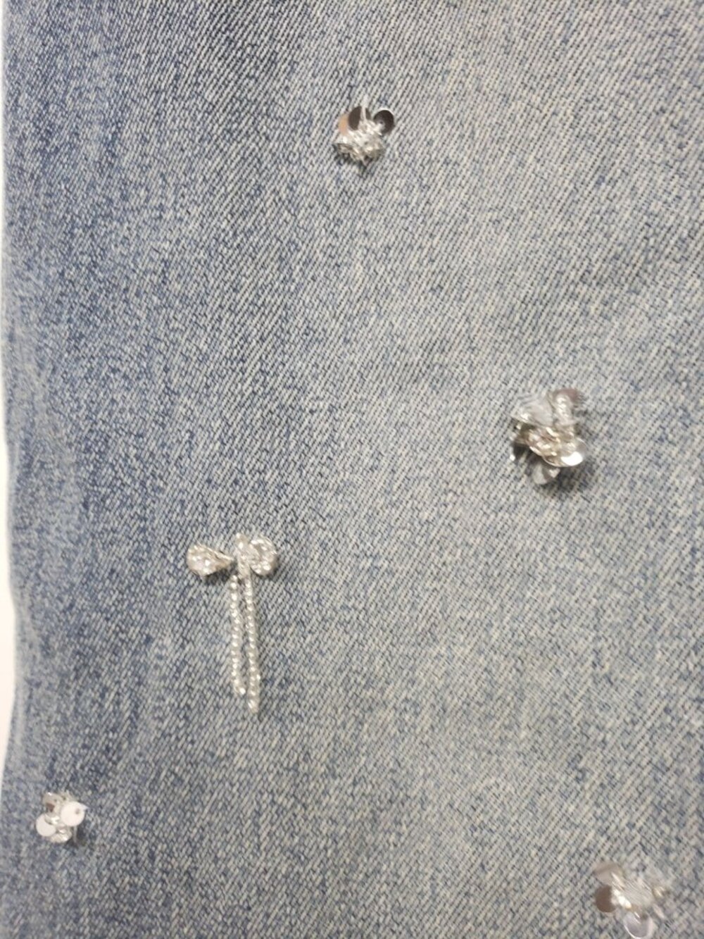 NEW Simkhai $695 Zealand Jeans Hollywood Blue Crystal Embellished Sequin Bling - Picture 9 of 16
